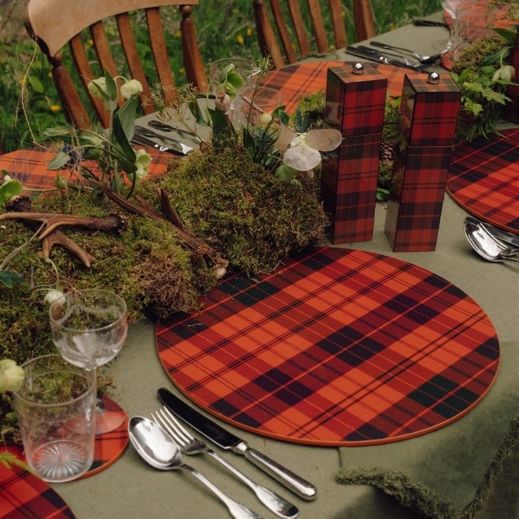 Ross Tartan Square Pillar Salt or Pepper Mill