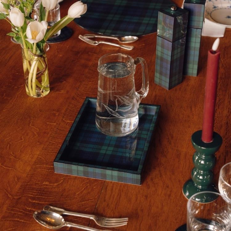 Orologio nero Tartan Square Pillar Salt o Pepper Mill