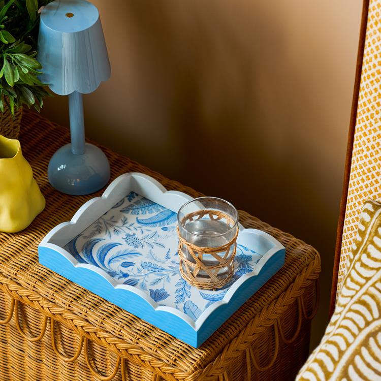 Palm Beach Blue Lacquered Scallop Small Tray