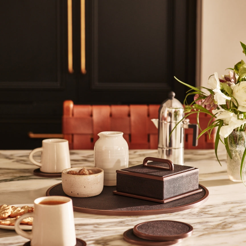 Piccola scatola in finto shagreen antracite