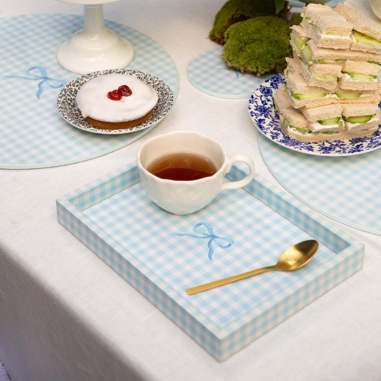 Blue Small Gingham Tray