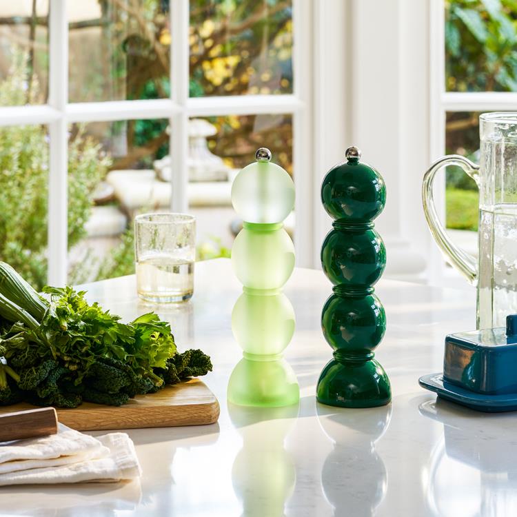 Green Frosty Bobbin Salt or Pepper Mill
