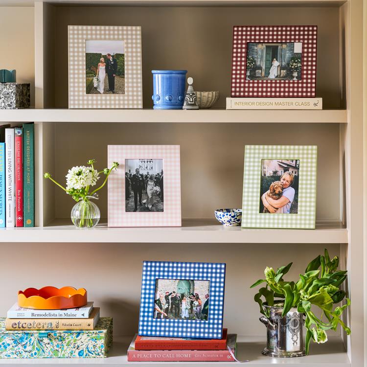 Cappuccino Gingham Lacquer Photo Frame