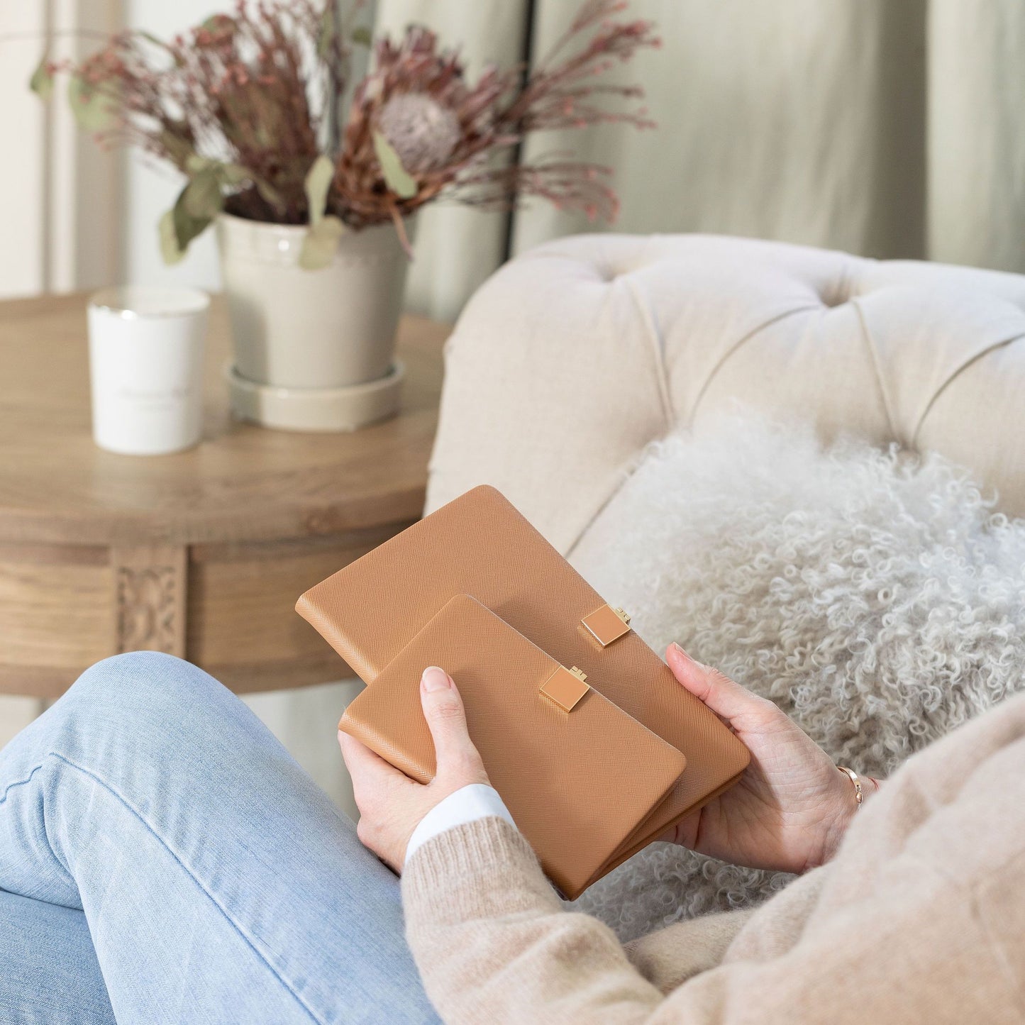 Bruin en goud A4 notitieboekje