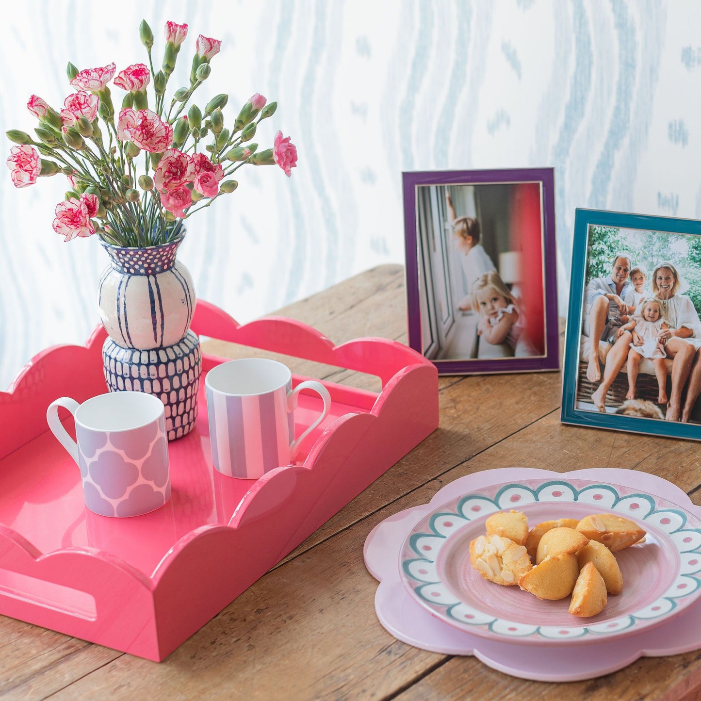 Blekrosa lackunderlägg – Set om 4