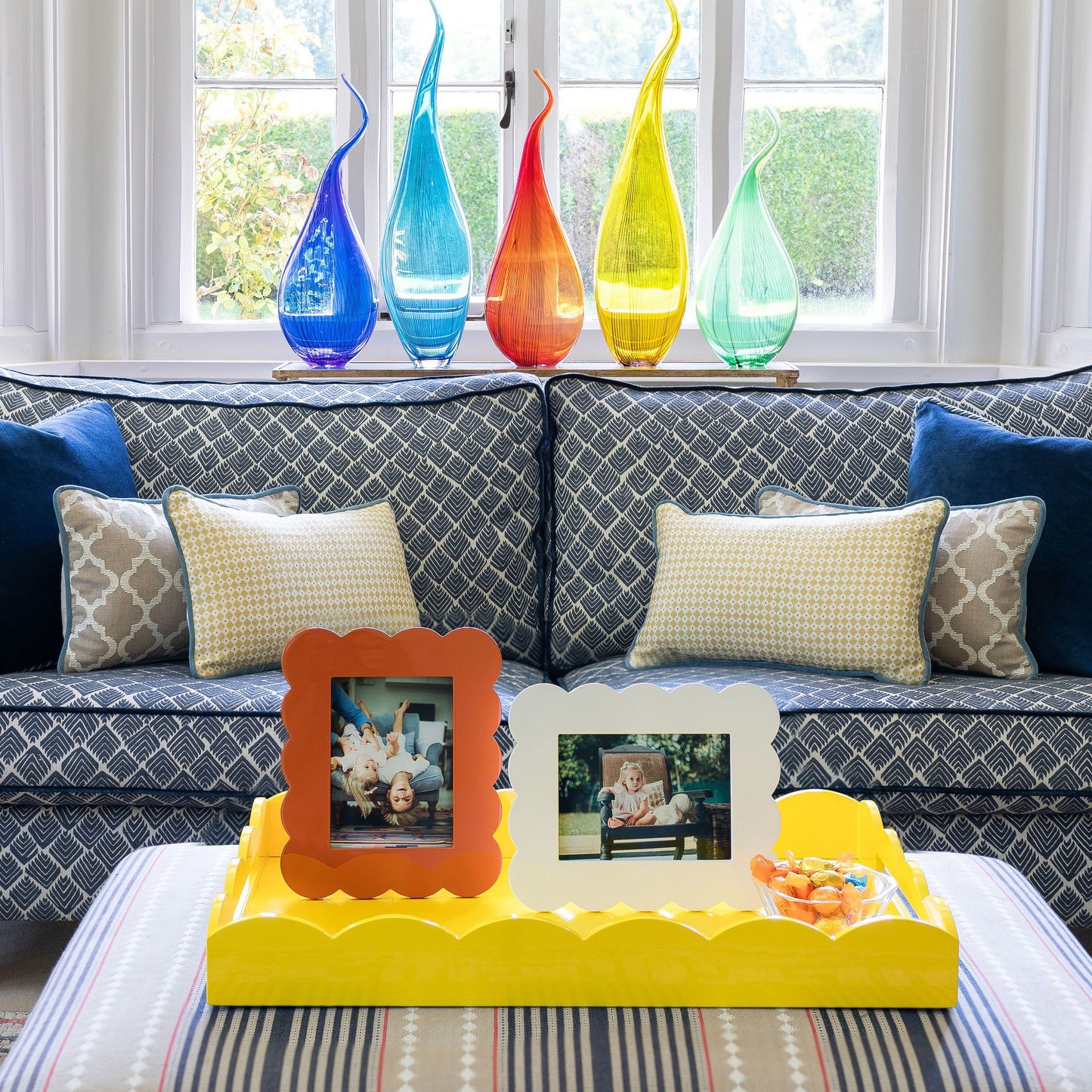 Orange bågad lack fotoram