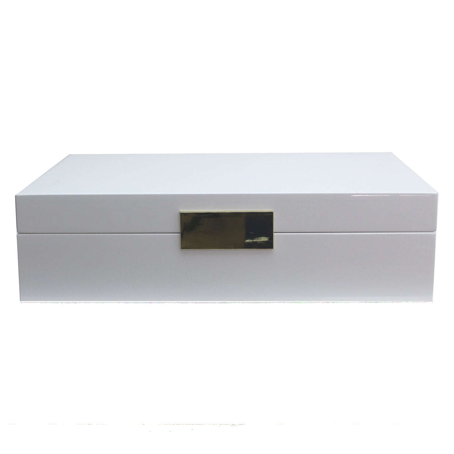 Large White Jewellery Box with Silver