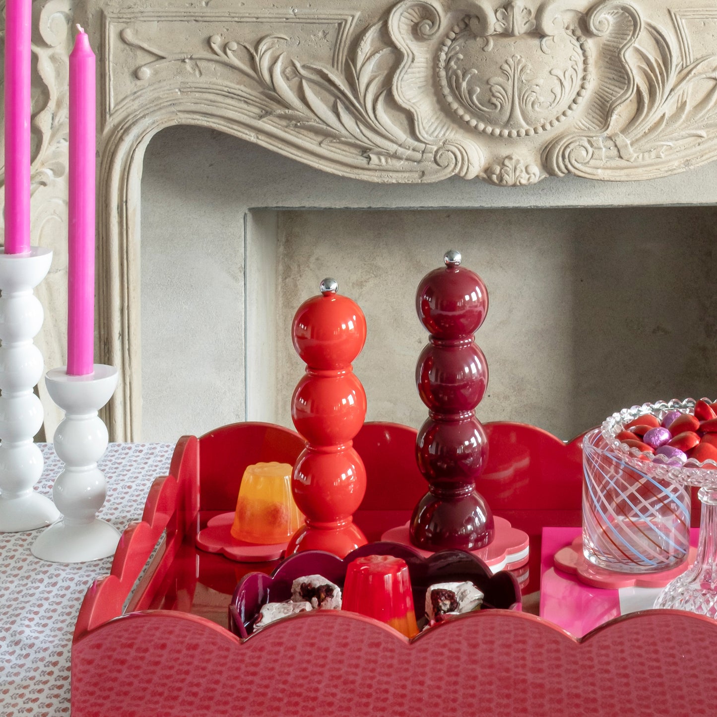 White Bobbin Candlestick - 24cm - Addison Ross Ltd EU