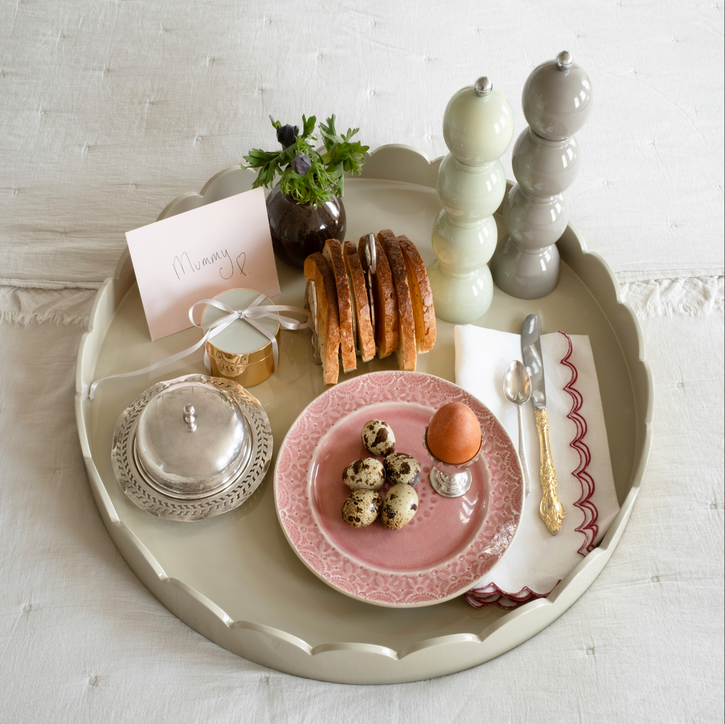 Chiffon Grey Bobbin Salt and Pepper Mill