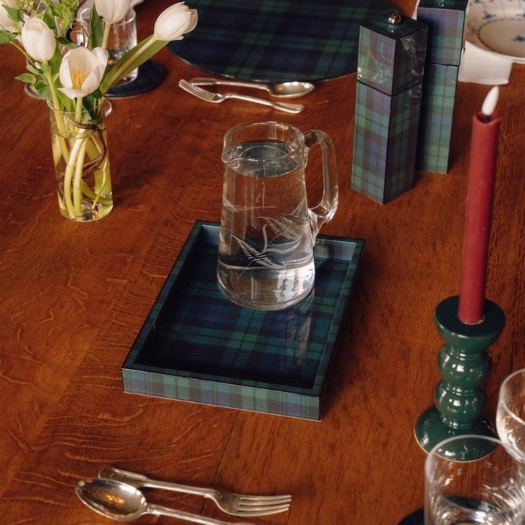 Black Watch Tartan Square Pillar Salt tai Pepper Mill