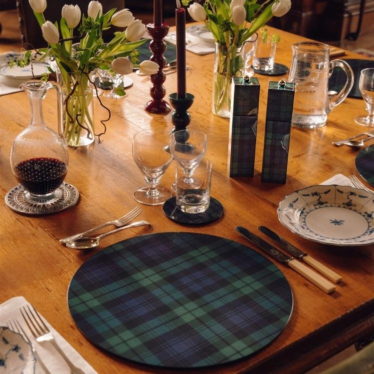 Black Watch Tartan Coasters - Sett med 4