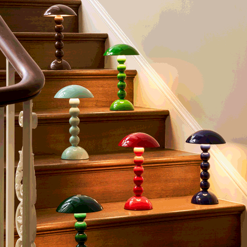 Racing Green Lacquer Rechargeable Bobbin LED Lamp