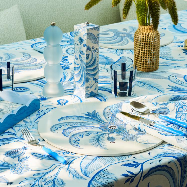 Palm Beach Blue Square Pillar Salt or Pepper Mill