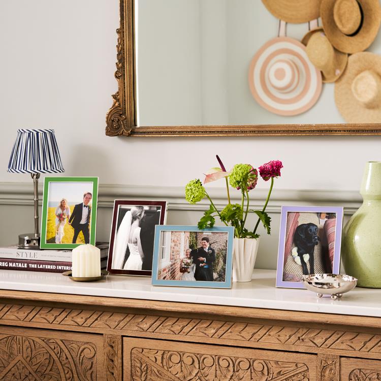 Lilac Enamel & Silver Frame