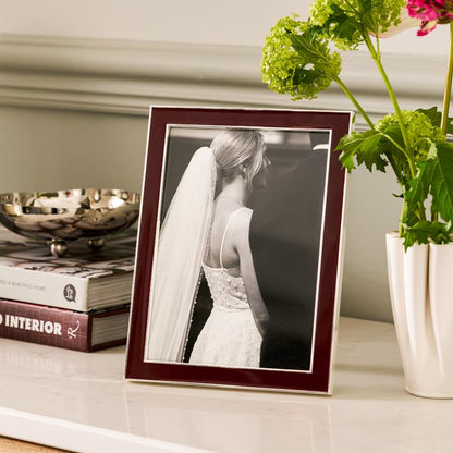 Cherry Enamel & Silver Frame