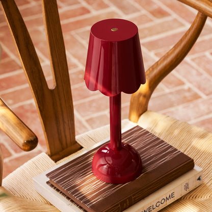 Burgundy Scallop Rechargeable LED Lamp