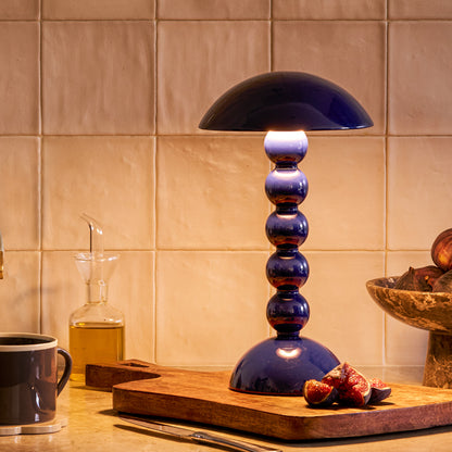 Navy Lacquer Rechargeable Bobbin LED Lamp