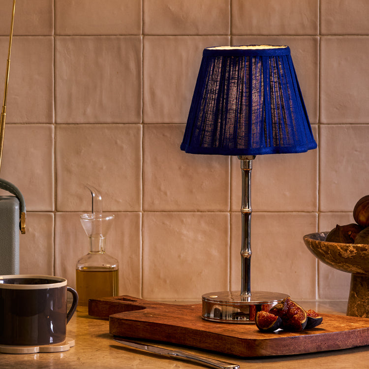 Silver Bamboo Rechargeable Lamp Base - 25cm