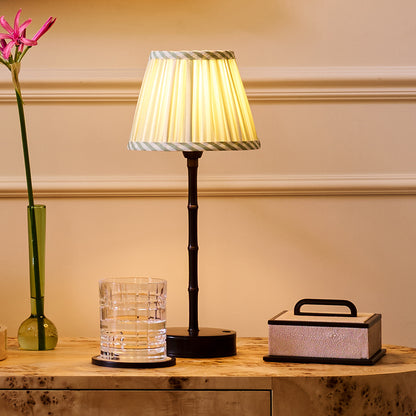 Sage Green Striped Lampshade - 16cm