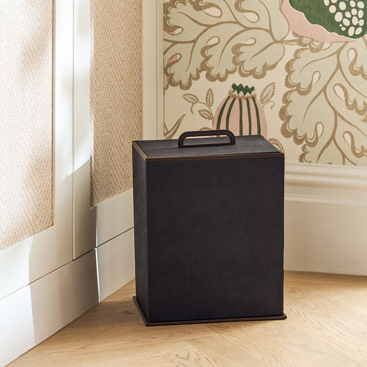 Anthracite Faux Shagreen Bin