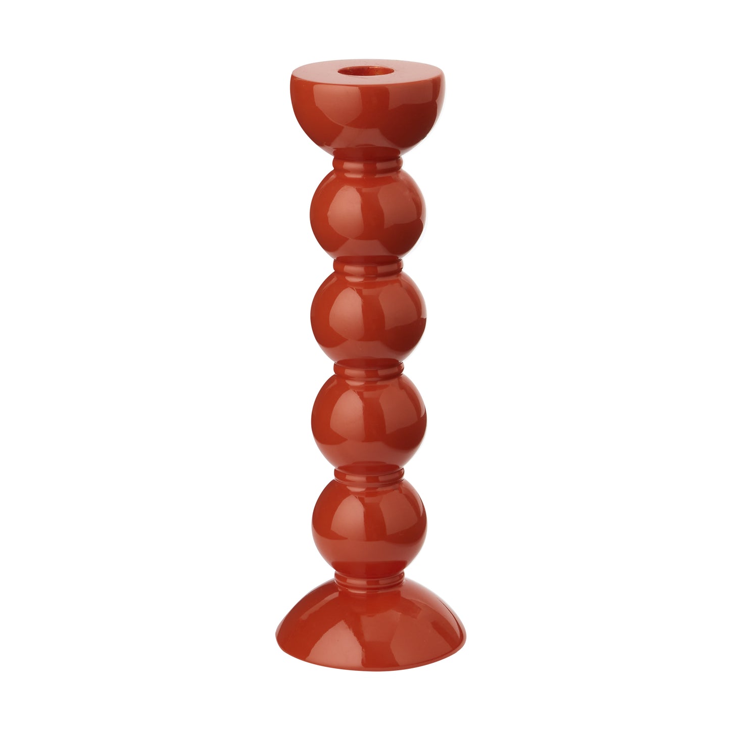 Tall Orange Bobbin Candlestick - 24cm - Addison Ross Ltd UK