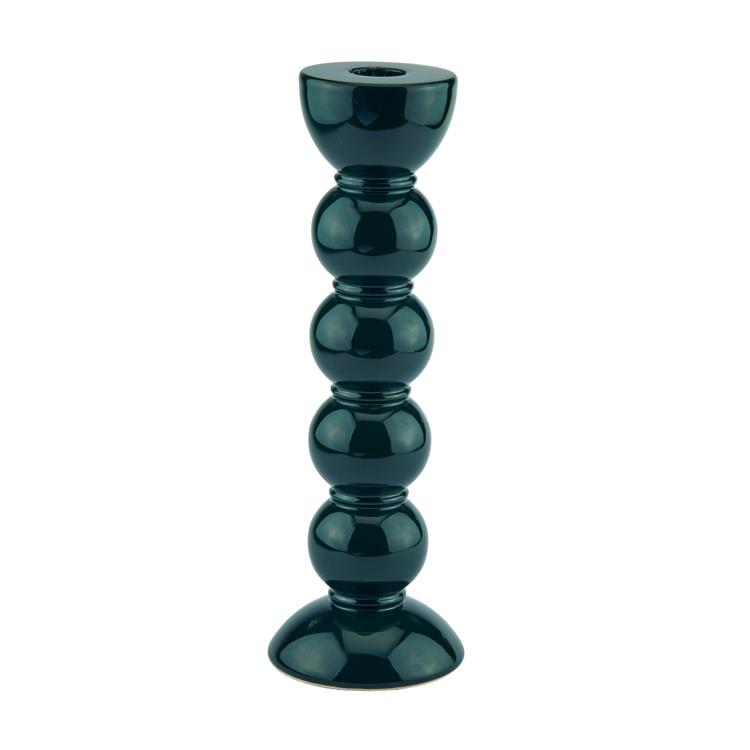 Coinnleoir Bobbin Glas Rásaíocht Ard - 24cm