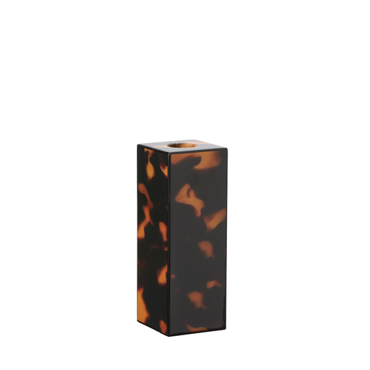 Faux Tortoiseshell Lack Medium Ljusstake - 14cm