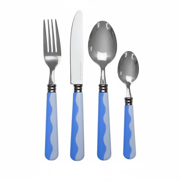 Wave Cutlery - Periwinkle & Pale Blue (16‑Piece Set)
