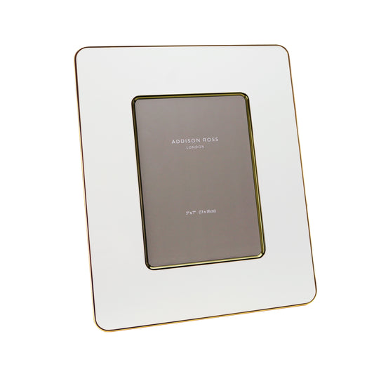 White & Gold Enamel Studio Photo Frame