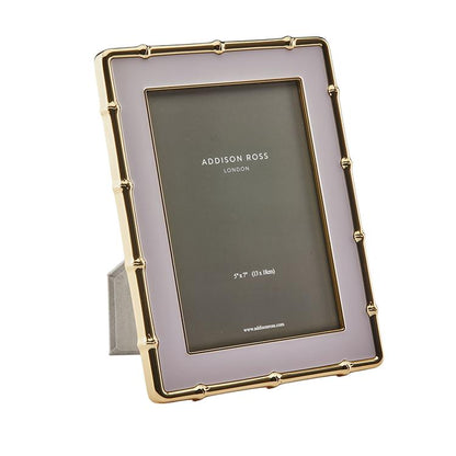 Pale Pink & Gold Bamboo Enamel Photo Frame