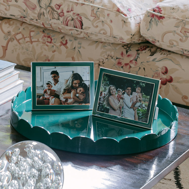 Fern Green Enamel & Silver Frame