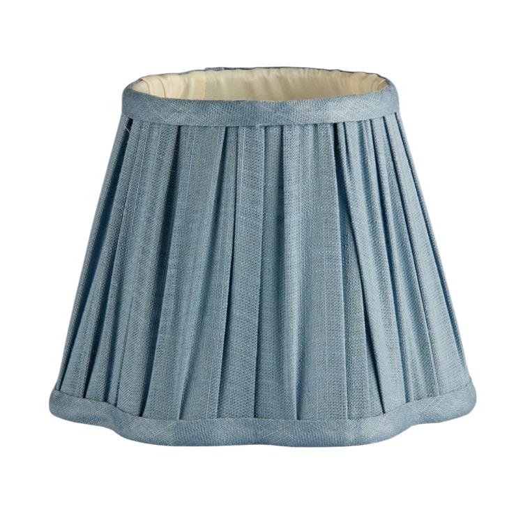 Chambray Blue Scallop Lampshade - 16cm