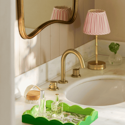 Pink Striped Lampshade - 16cm