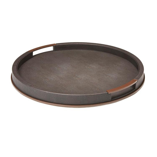 Bandeja Grande Redonda Shagreen Antracite