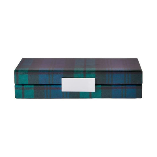 Musta Kello Tartan Box hopealla