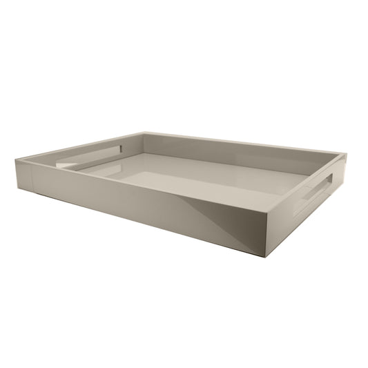 Chiffon Grey Large Lacquered Ottoman Tray