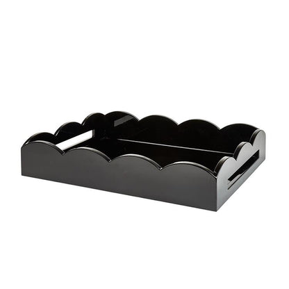 Black Medium Lacquered Scallop Serving Tray