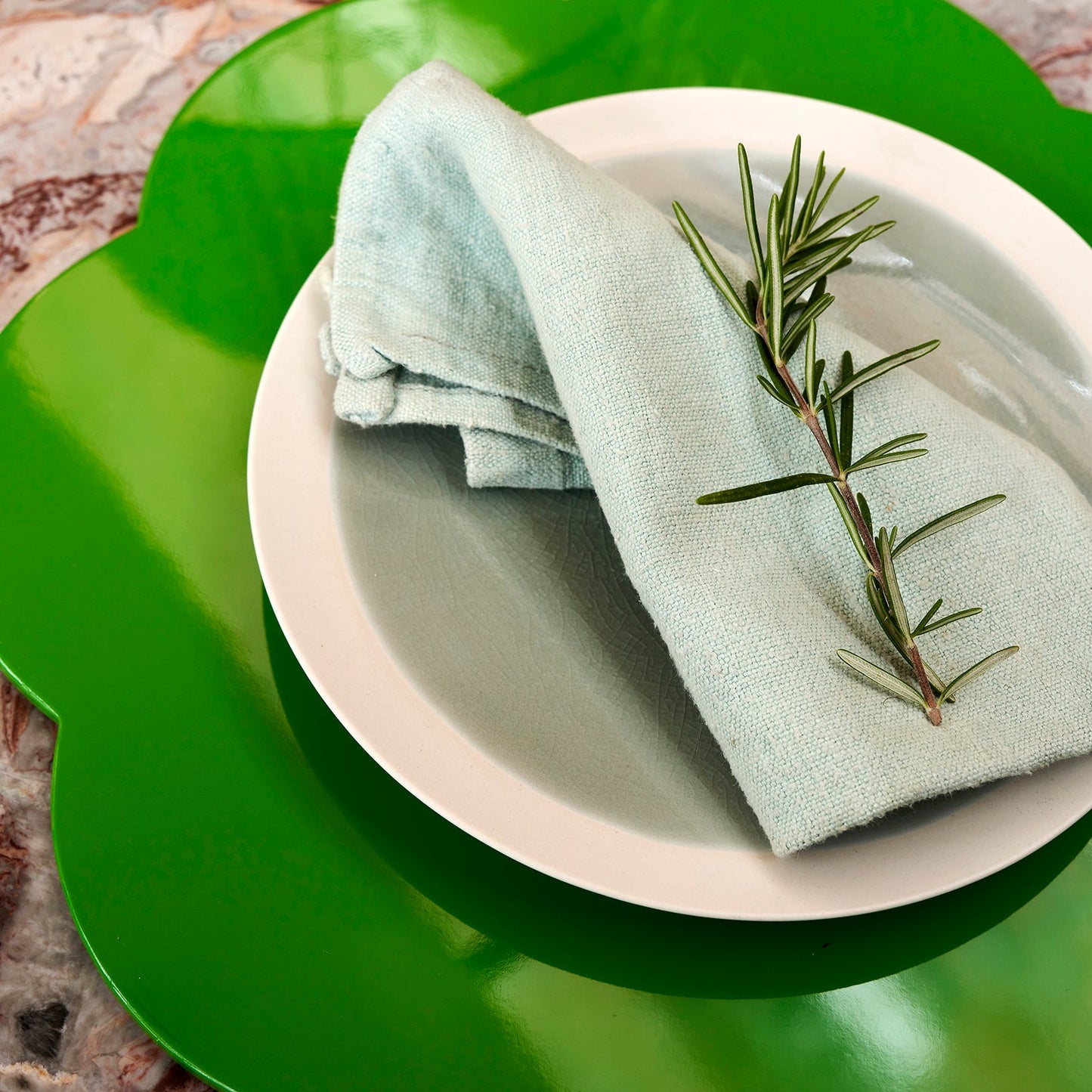 Bladgroene lakplacemats - Set van 4