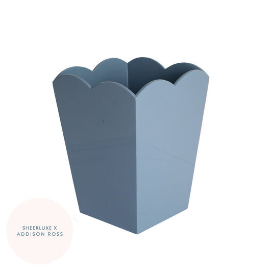 Cestino scallop laccato blu Chambray – Edizione limitata