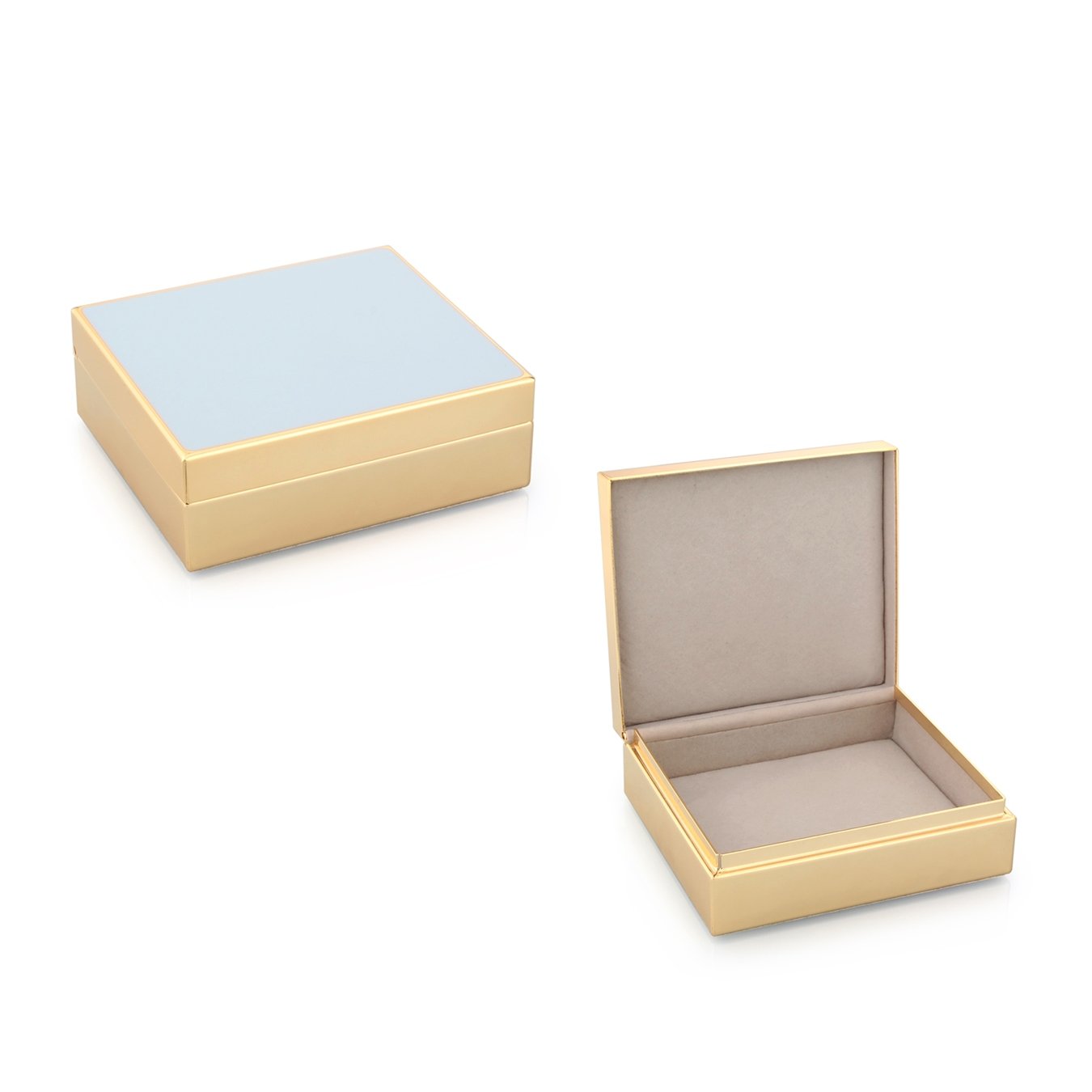 Powder Box aus blauer Emaille und Gold