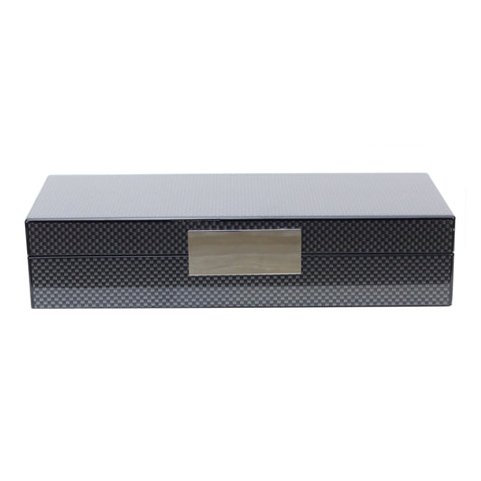 Carbon Fibre Lacquer Box with Silver