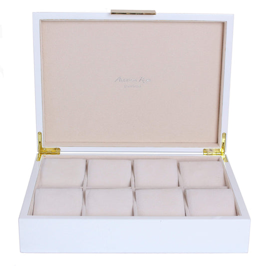 Large White & Gold Watch Box