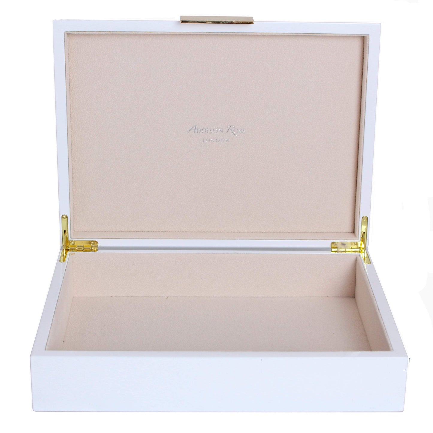 Large White Lacquer Box With Gold