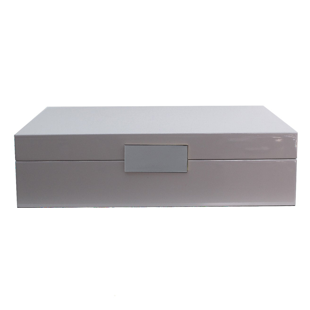 Caja para relojes grande <tc>Chifón</tc> gris y plateada