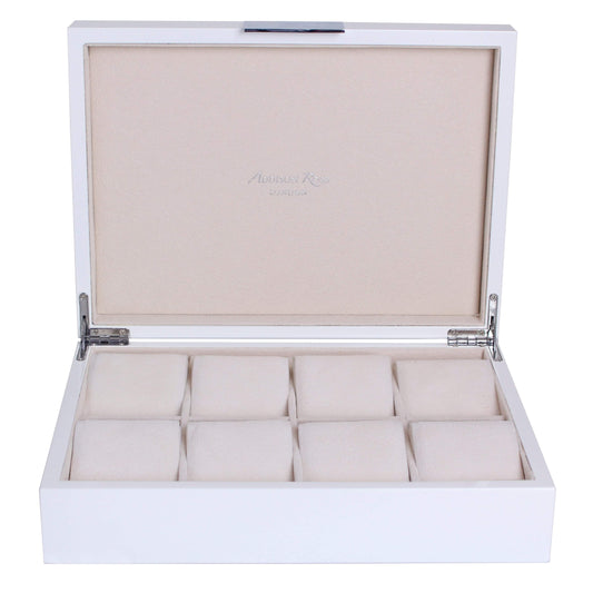 Large White & Silver Watch Box