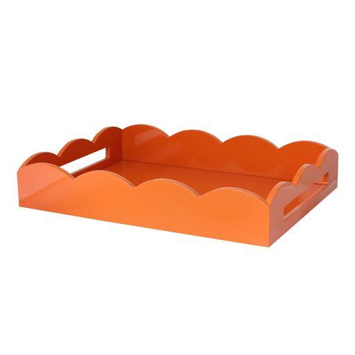 Orange Medium Lacquered Scallop Serving Tray