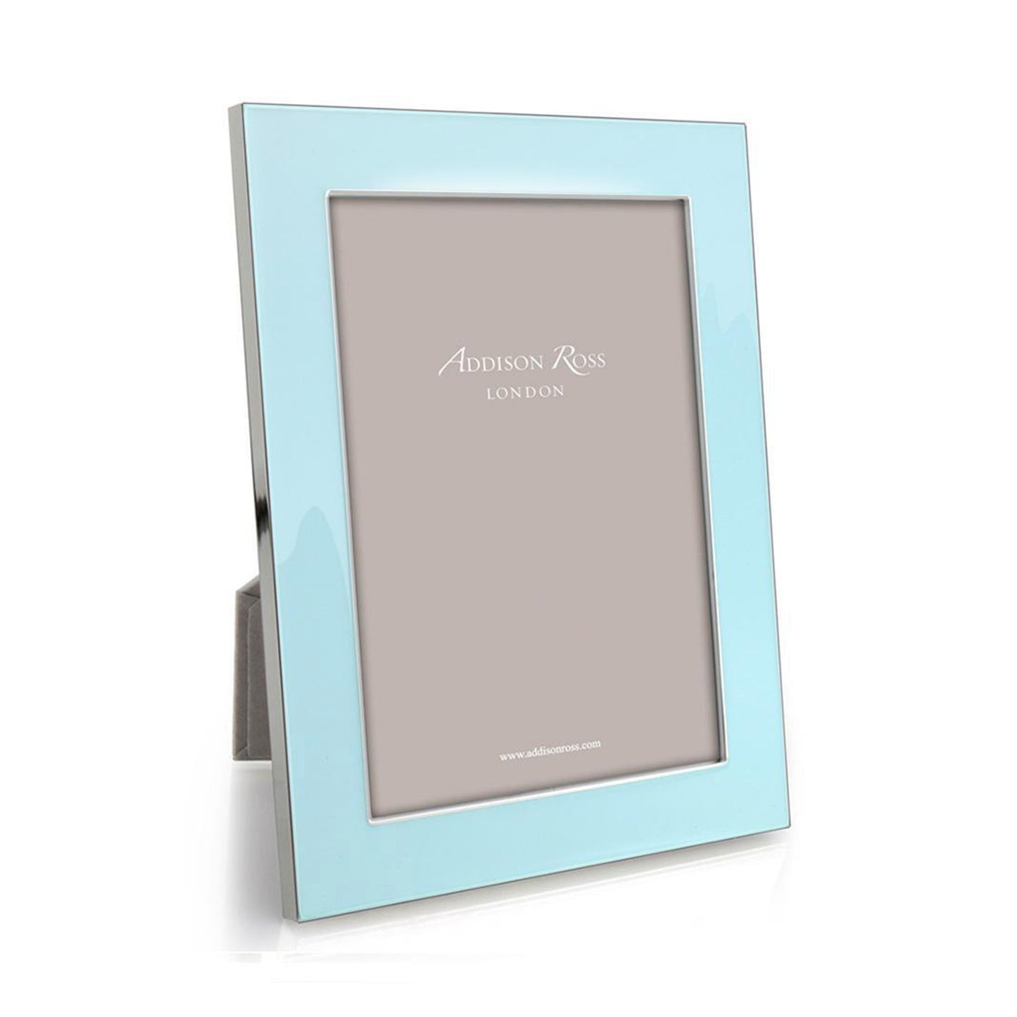 Ice Blue Enamel & Silver Wide Frame