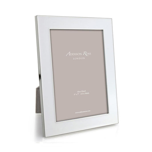 White Enamel & Silver Wide Frame