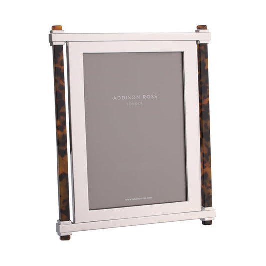 Tortoiseshell & Silver Pillar Photo Frame