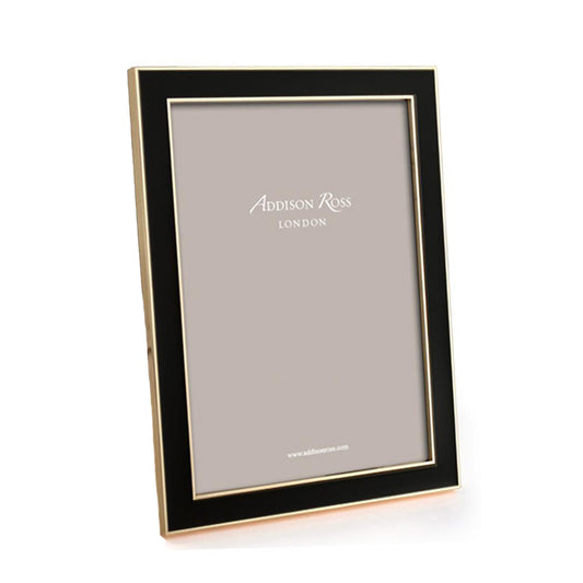 Zwart email en gouden frame